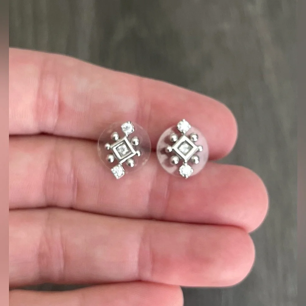 Kendra Scott Tilda Stud Silver Earrings - Picture 3 of 5